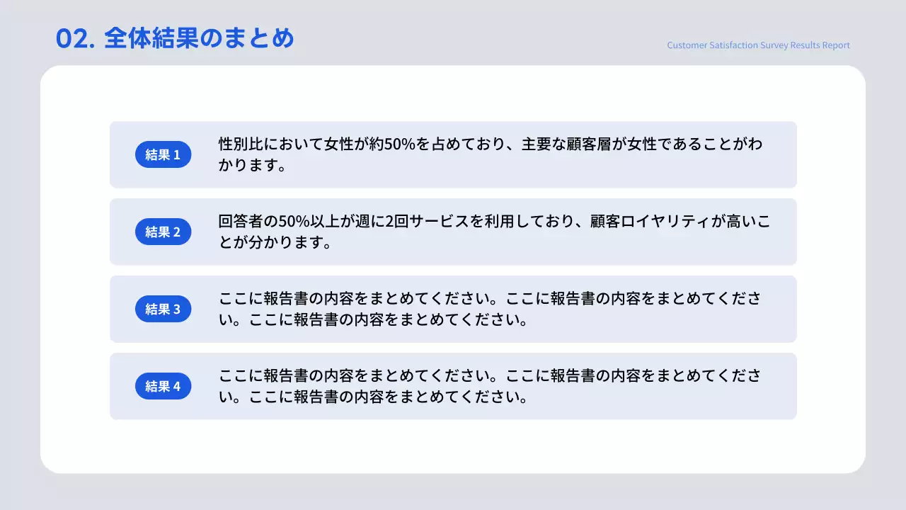 青 シンプル アンケート 報告書 プレゼンテーション