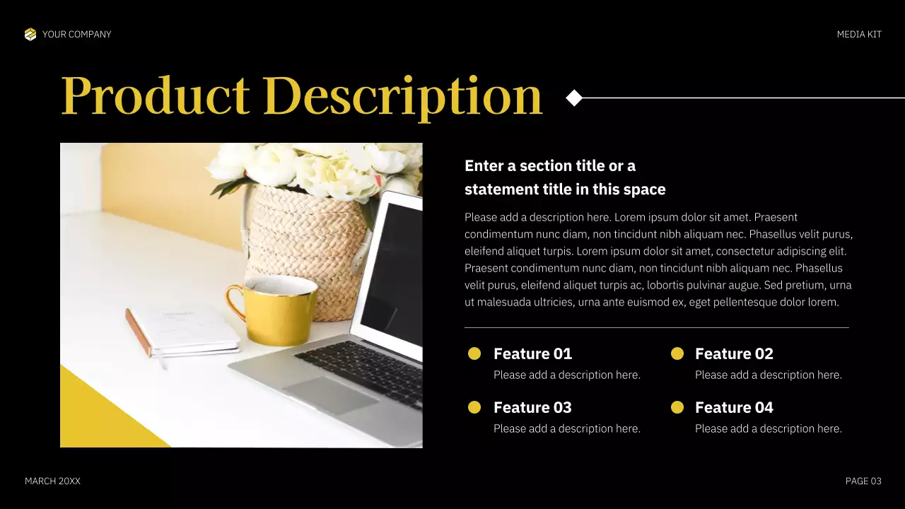 Yellow Bold Media Agency Pitch Presentation