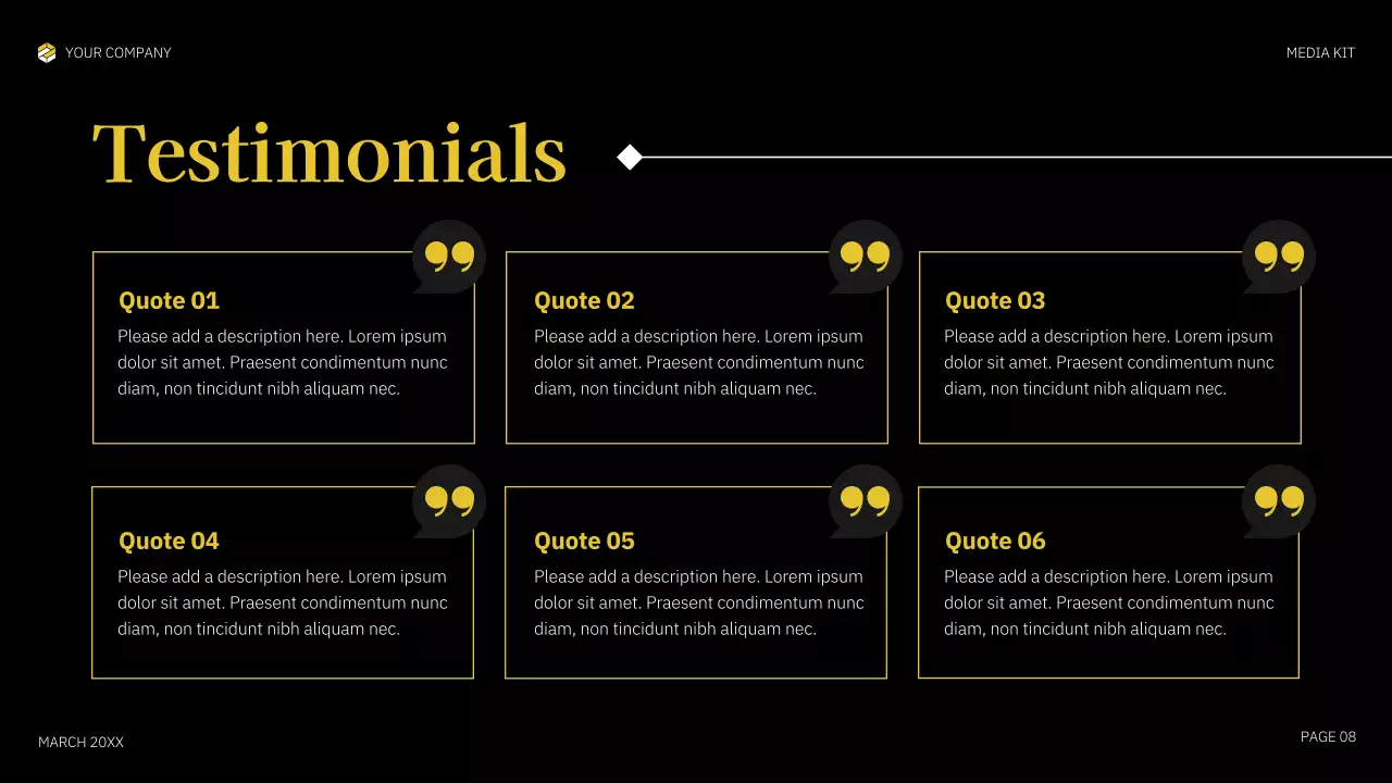 Yellow Bold Media Agency Pitch Presentation