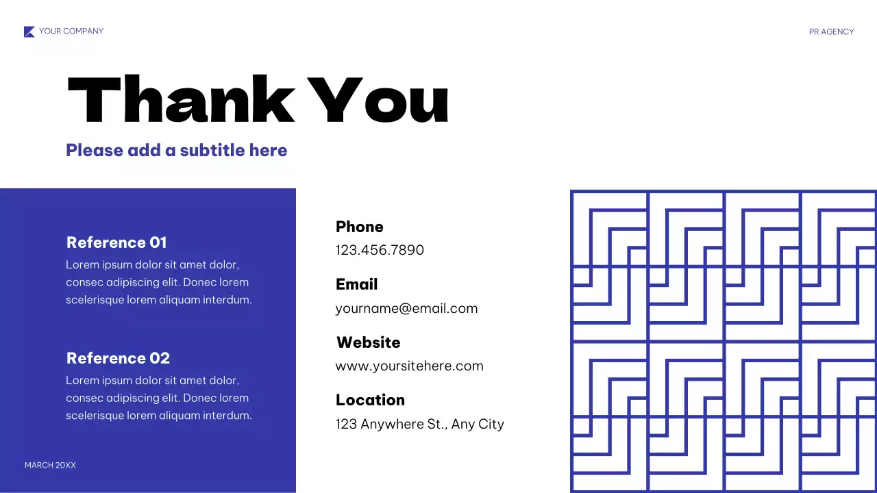 Blue Geometric PR Agency Pitch Presentation