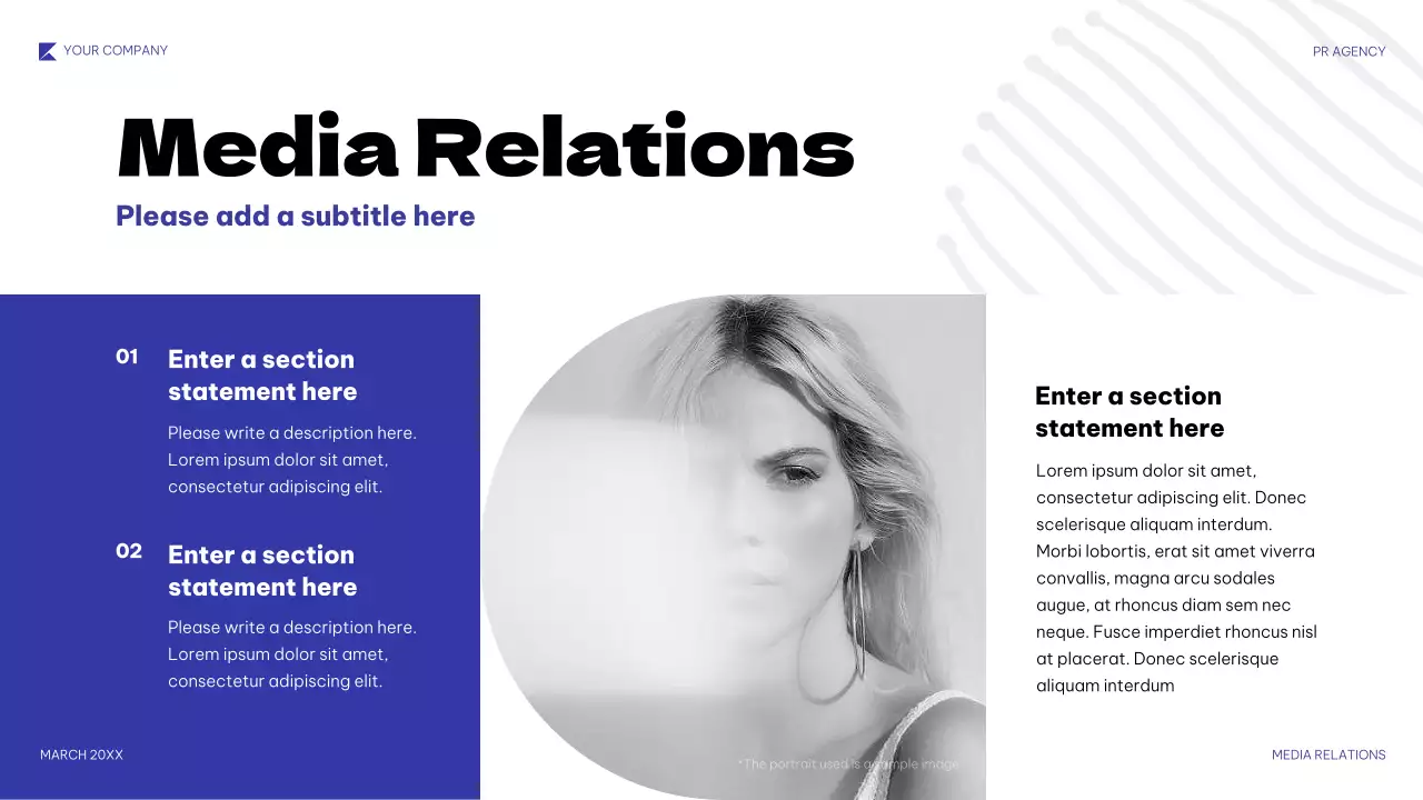 Blue Geometric PR Agency Pitch Presentation