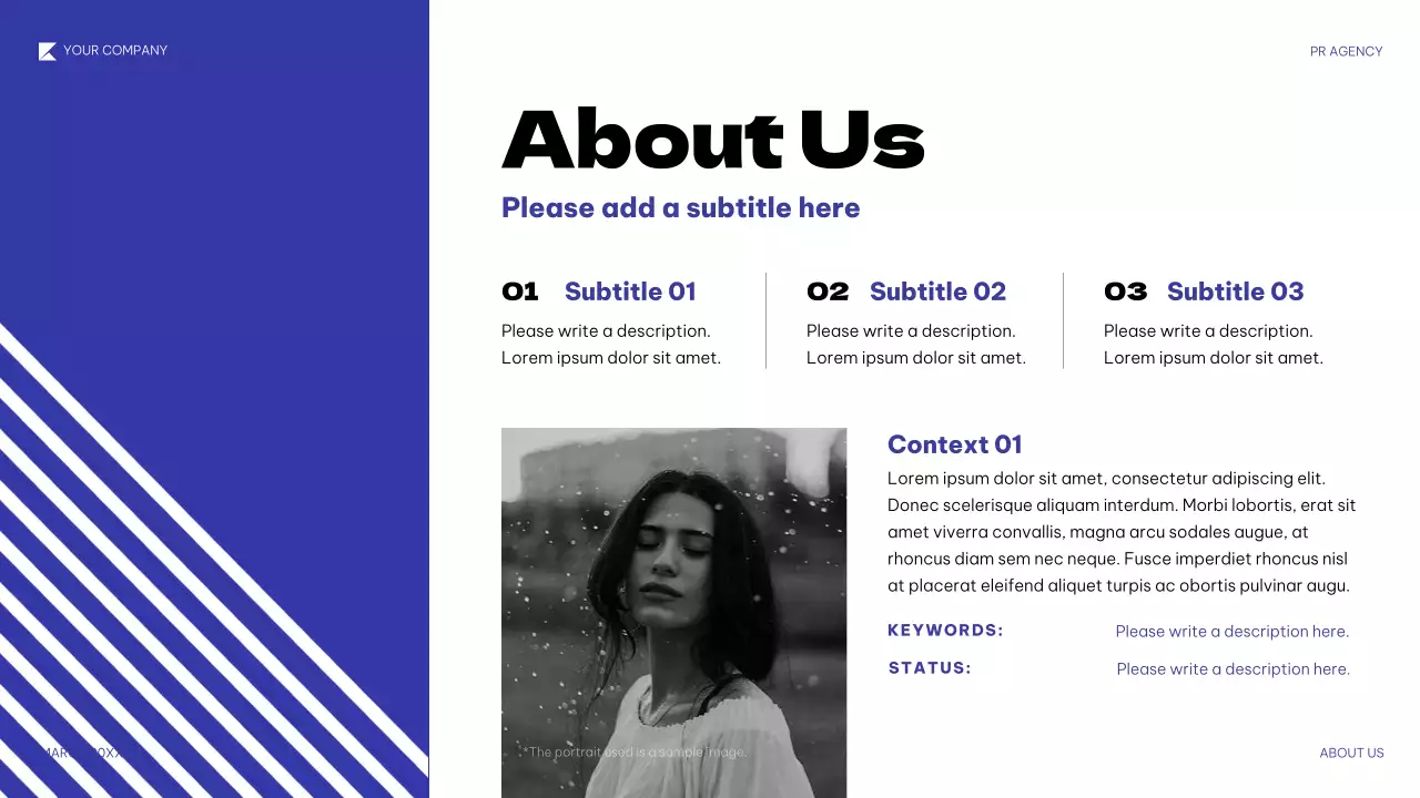 Blue Geometric PR Agency Pitch Presentation