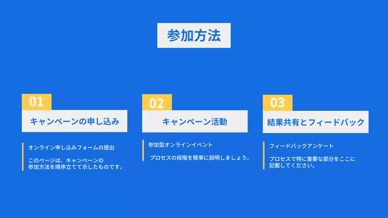 青 モダン キャンペーン 企画書 プレゼンテーション