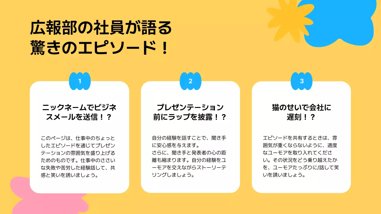 黄色 シンプル 自己紹介 プレゼンテーション