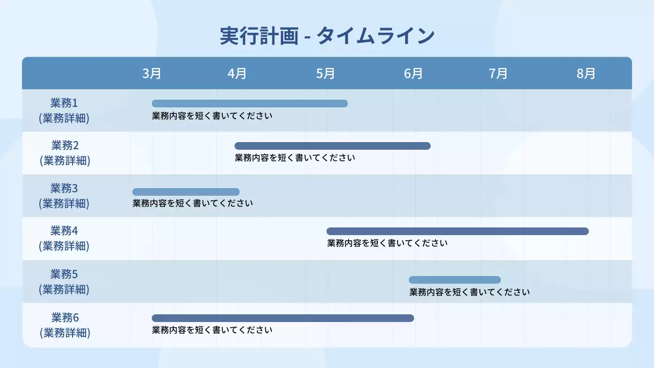 青 シンプル 業務改善 提案書 プレゼンテーション