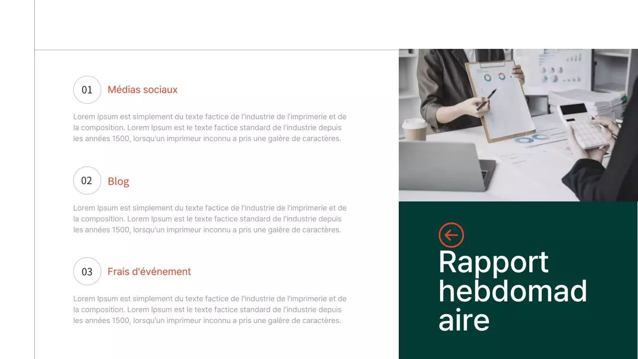 Orange et vert Simple, moderne et élégant Notes de l'équipe de marketing