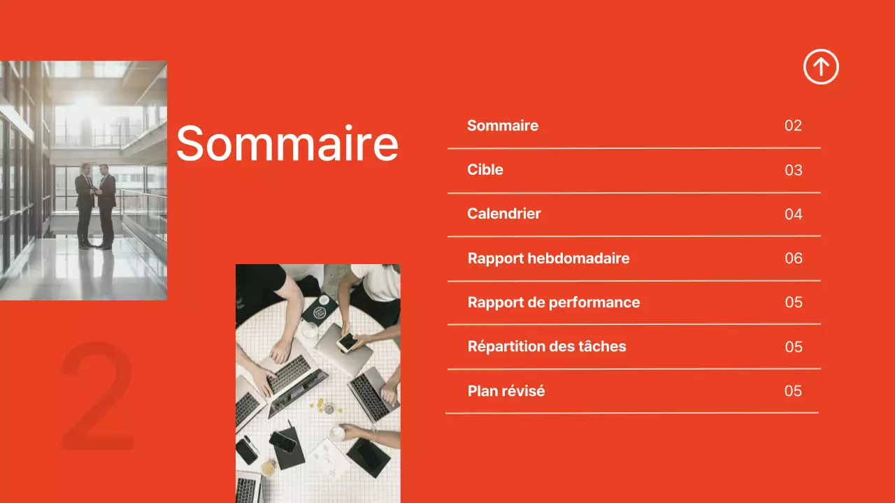 Orange et vert Simple, moderne et élégant Notes de l'équipe de marketing