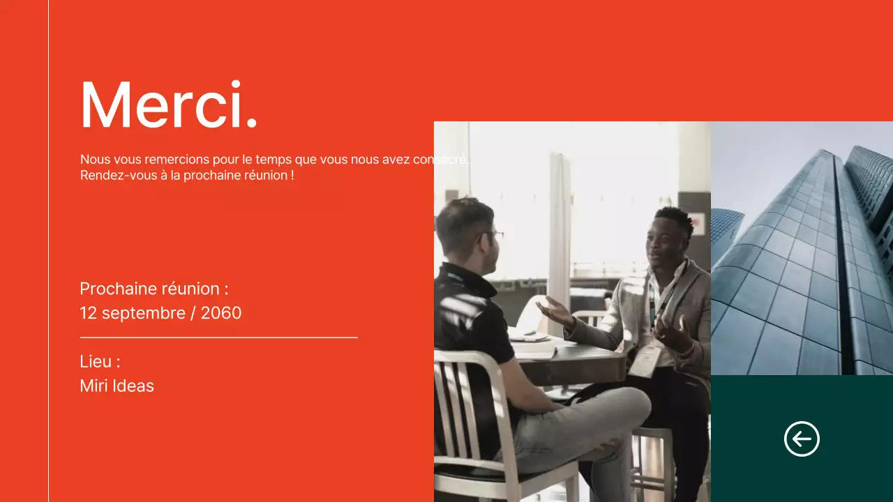 Orange et vert Simple, moderne et élégant Notes de l'équipe de marketing