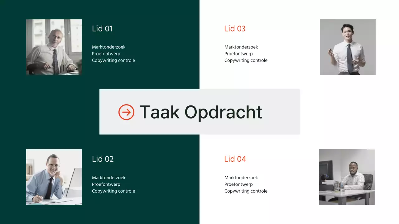 Oranje en Groen Eenvoudig Modern Elegant Marketing Team Notities