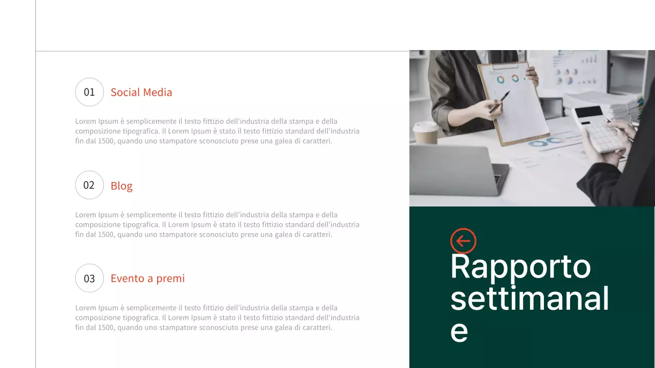 Arancione e verde Semplice moderno elegante Note del team marketing