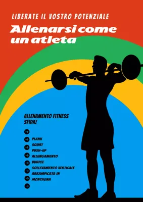 Promozione moderna e colorata della sfida di fitness in nero