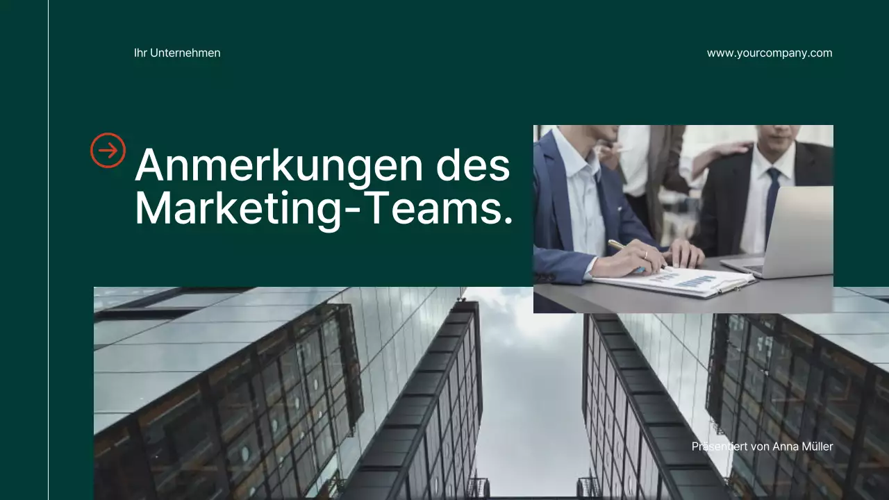 Orange und Grün Einfach Modern Elegant Marketing Team Notizen