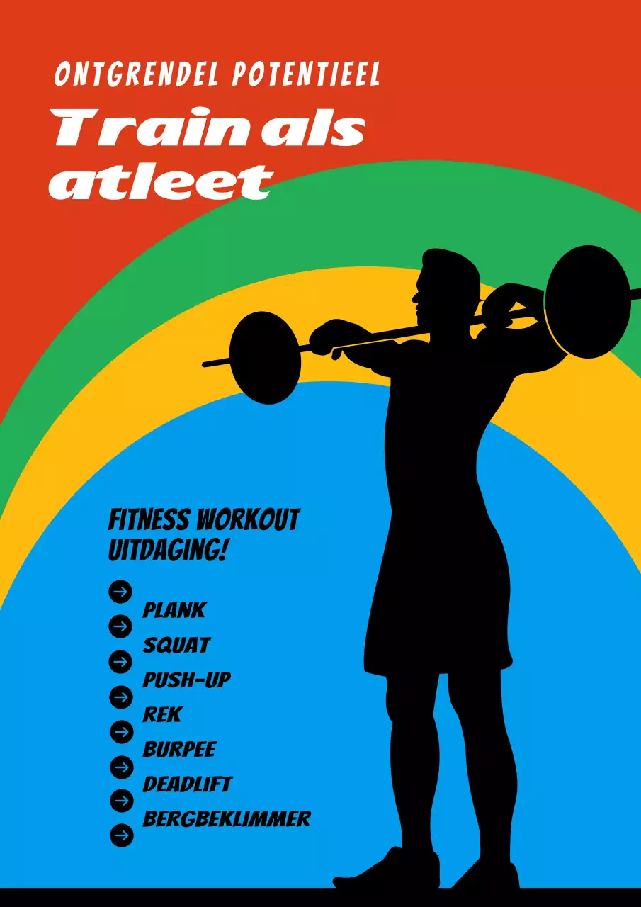 Zwarte Kleurrijke Moderne Fitness Challenge Promotie