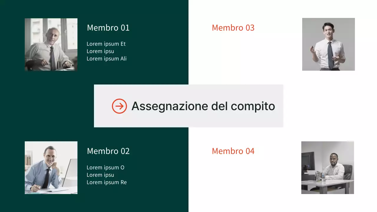 Arancione e verde Semplice moderno elegante Note del team marketing