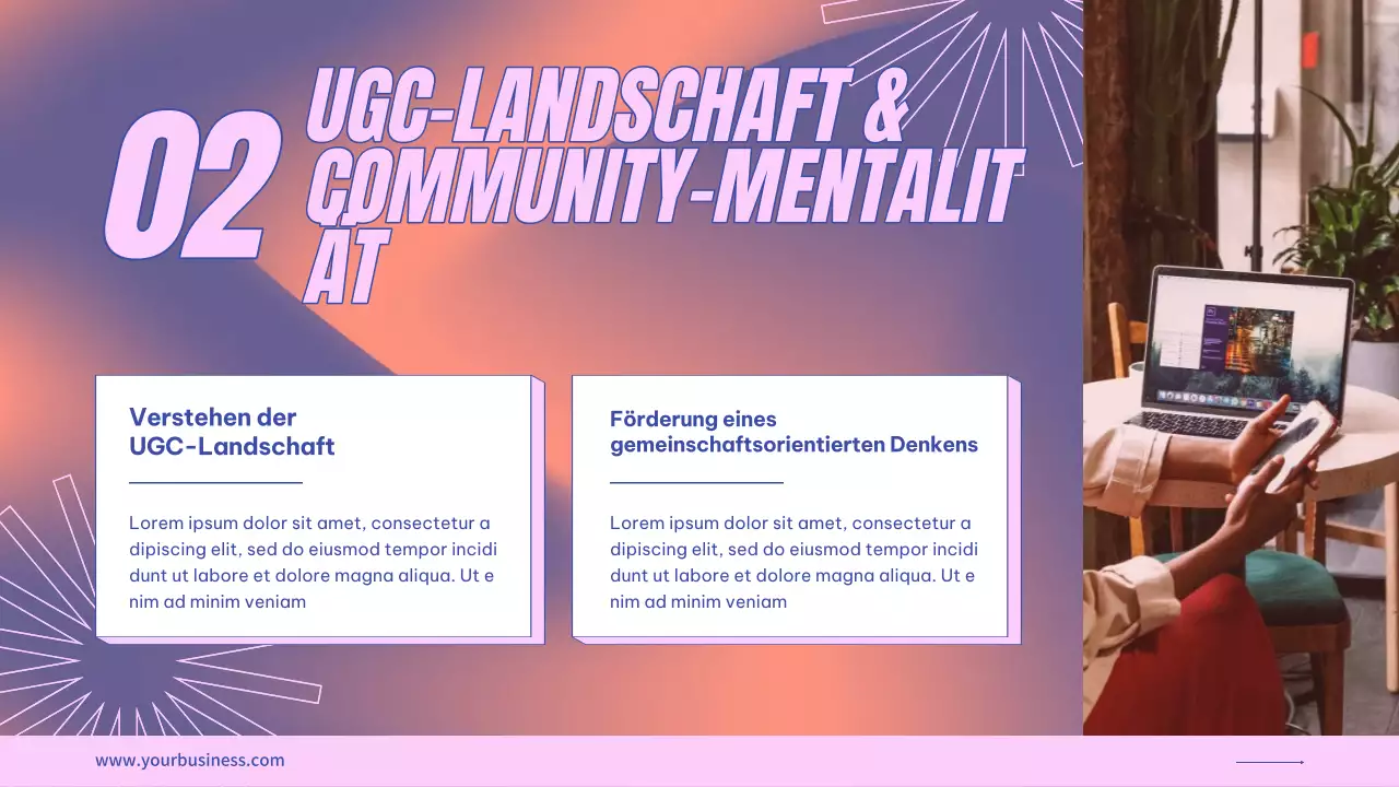 Lila-Rosa Modern Trend Präsentation UGS Anleitung