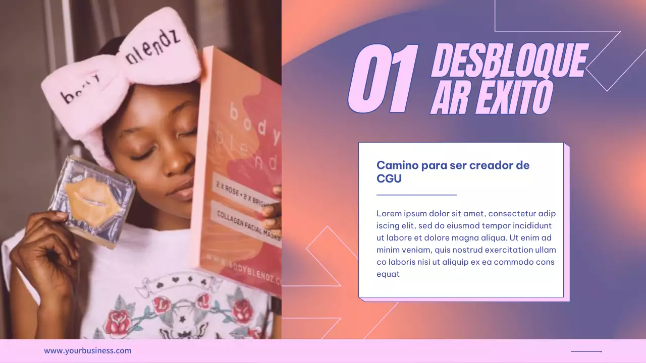 Púrpura Rosa Tendencia Moderna Presentación UGS Instrucciones