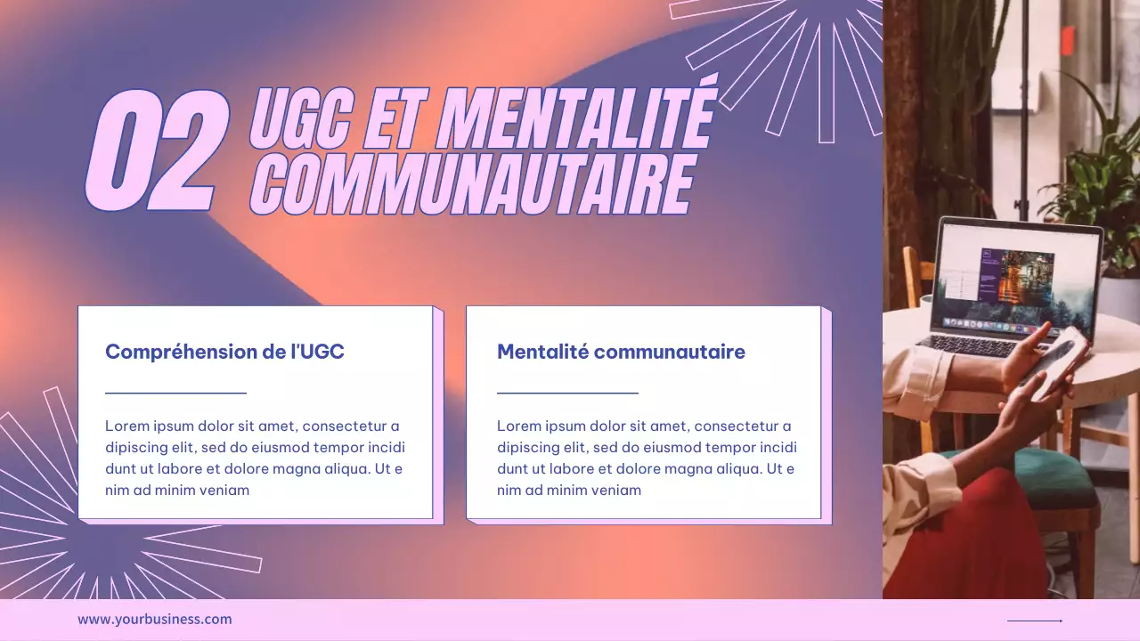 Pourpre Rose Tendance Moderne Présentation UGS Instructions