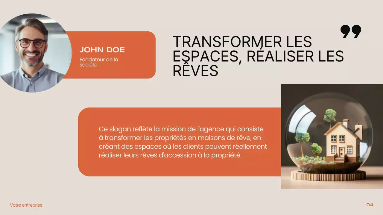 Noir Orange Beige Moderne Minimal Immobilier Introduction