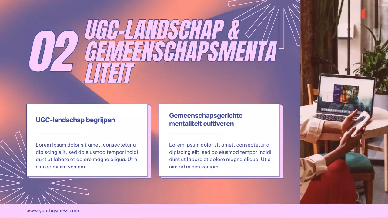 Paars Roze Moderne Trend Presentatie UGS Instructies