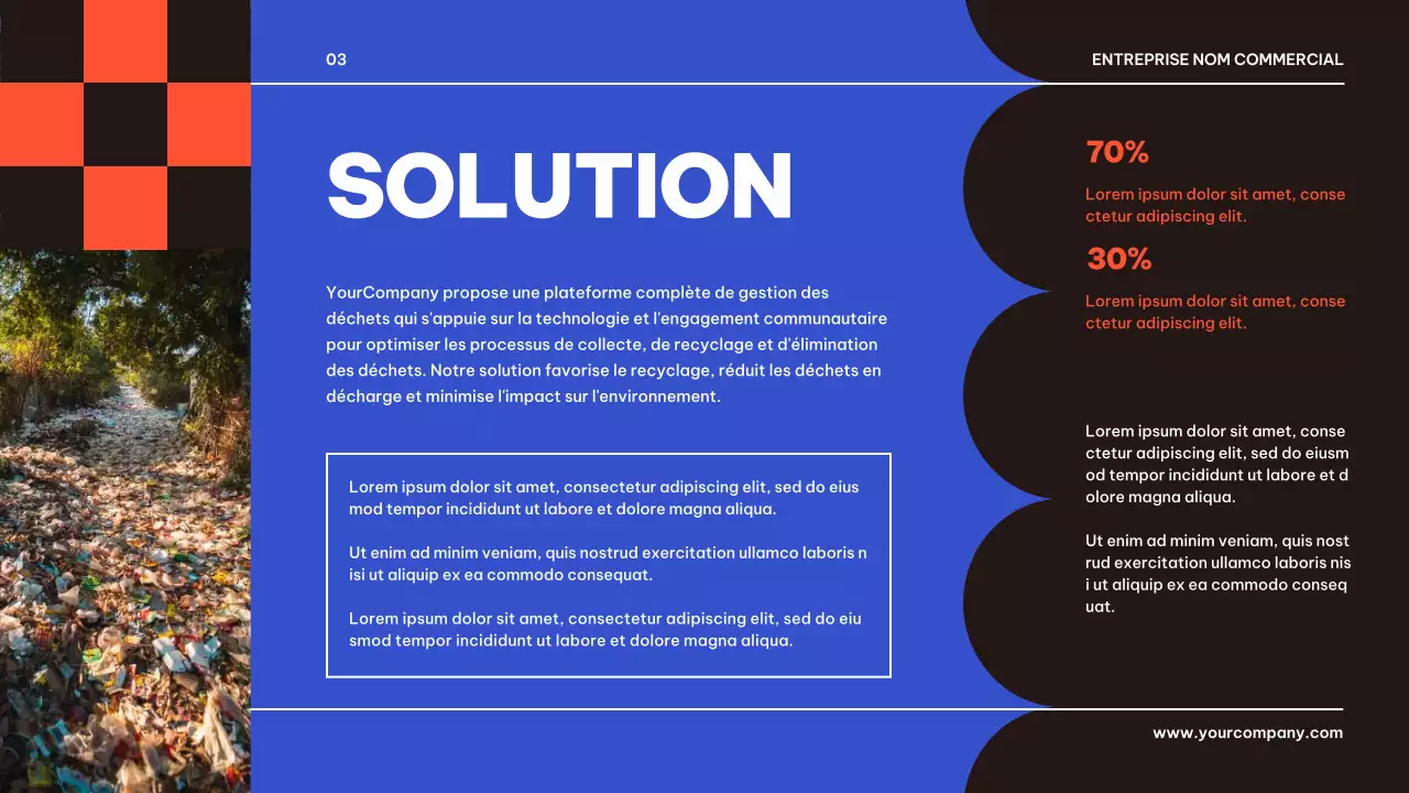 Bleu Noir Géométrique Business Produit Pitch Présentation