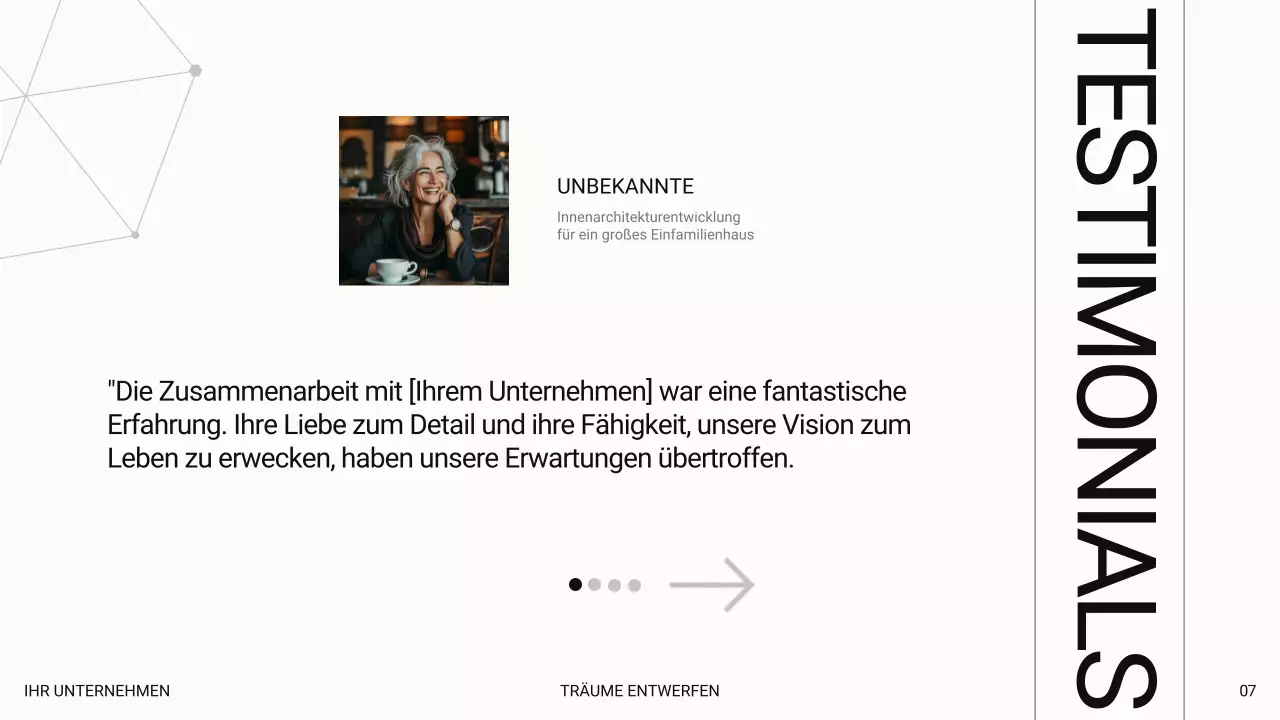 Weißer moderner Luxus Einführung eines Innenarchitekturbüros