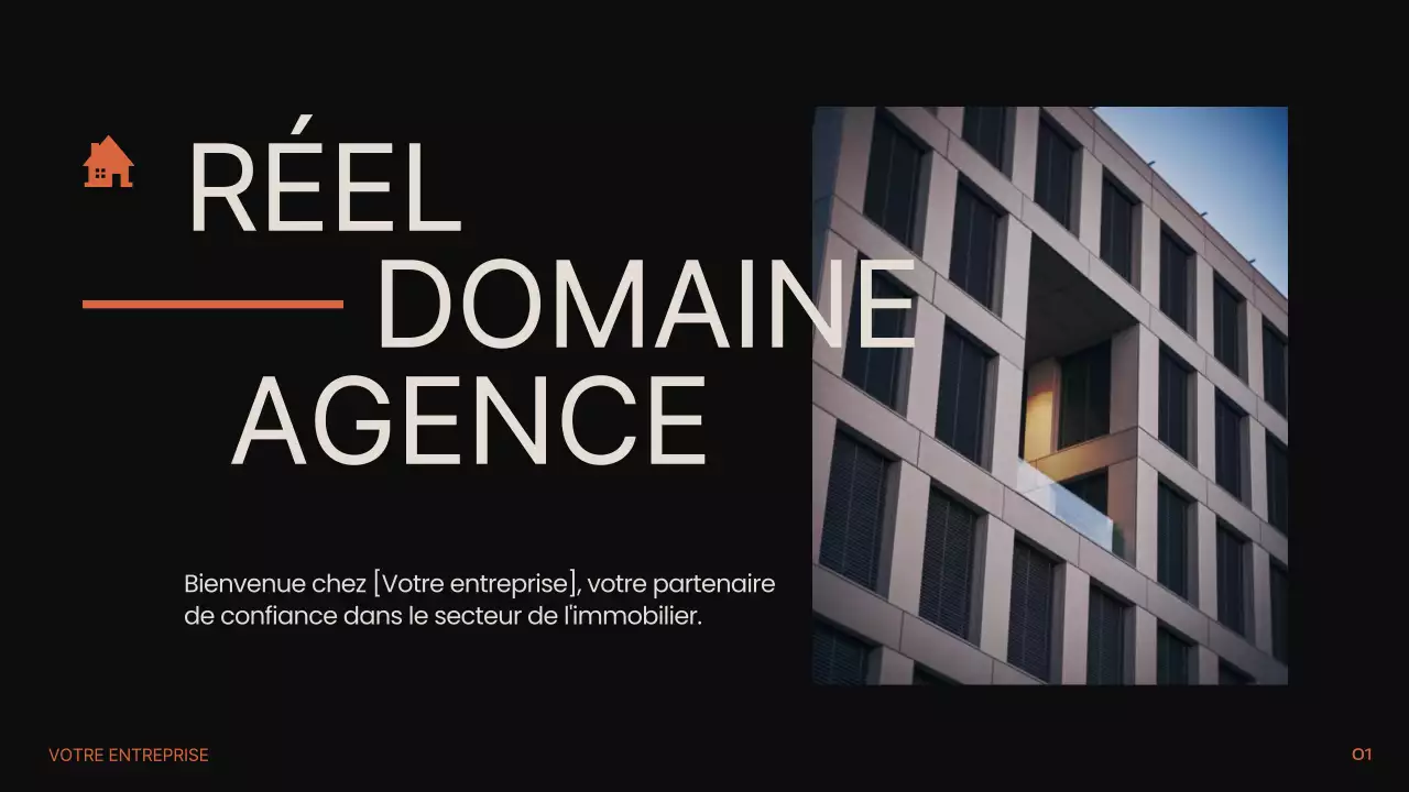 Noir Orange Beige Moderne Minimal Immobilier Introduction