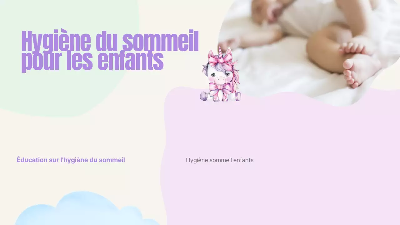 Guide du sommeil pour enfants rose pastel bleu jaune vert mignon et ludique