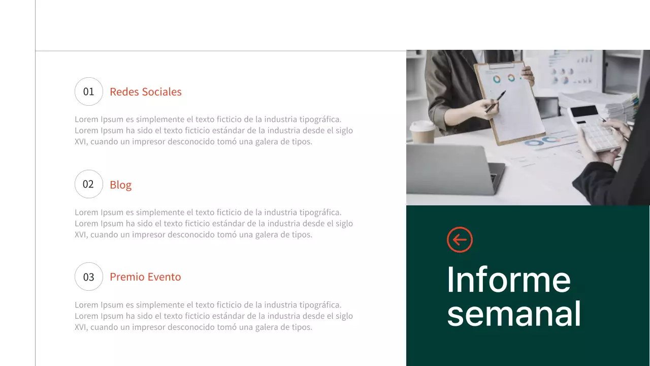 Naranja y verde Sencillo, moderno y elegante Notas del equipo de marketing