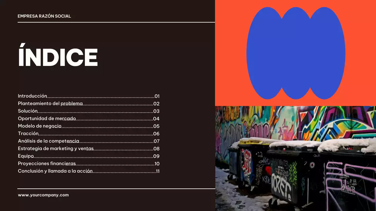 Presentación geométrica azul y negra de un producto empresarial