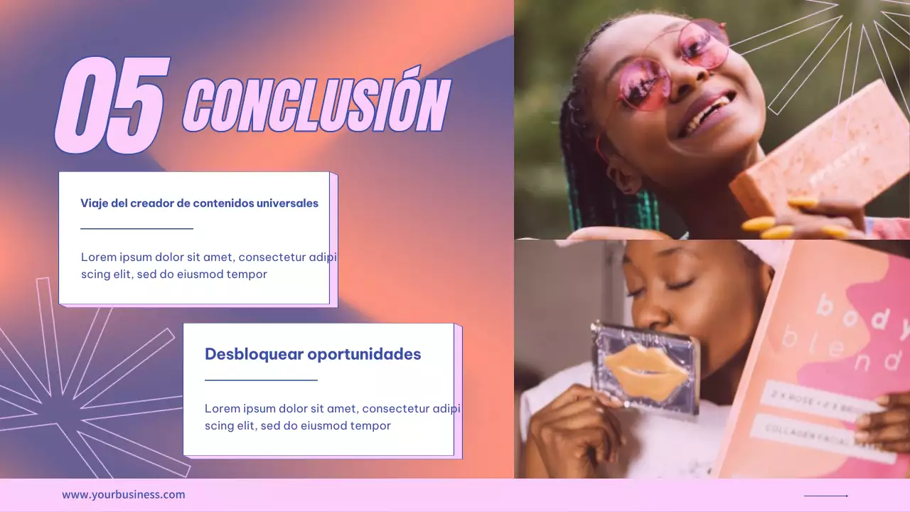 Púrpura Rosa Tendencia Moderna Presentación UGS Instrucciones