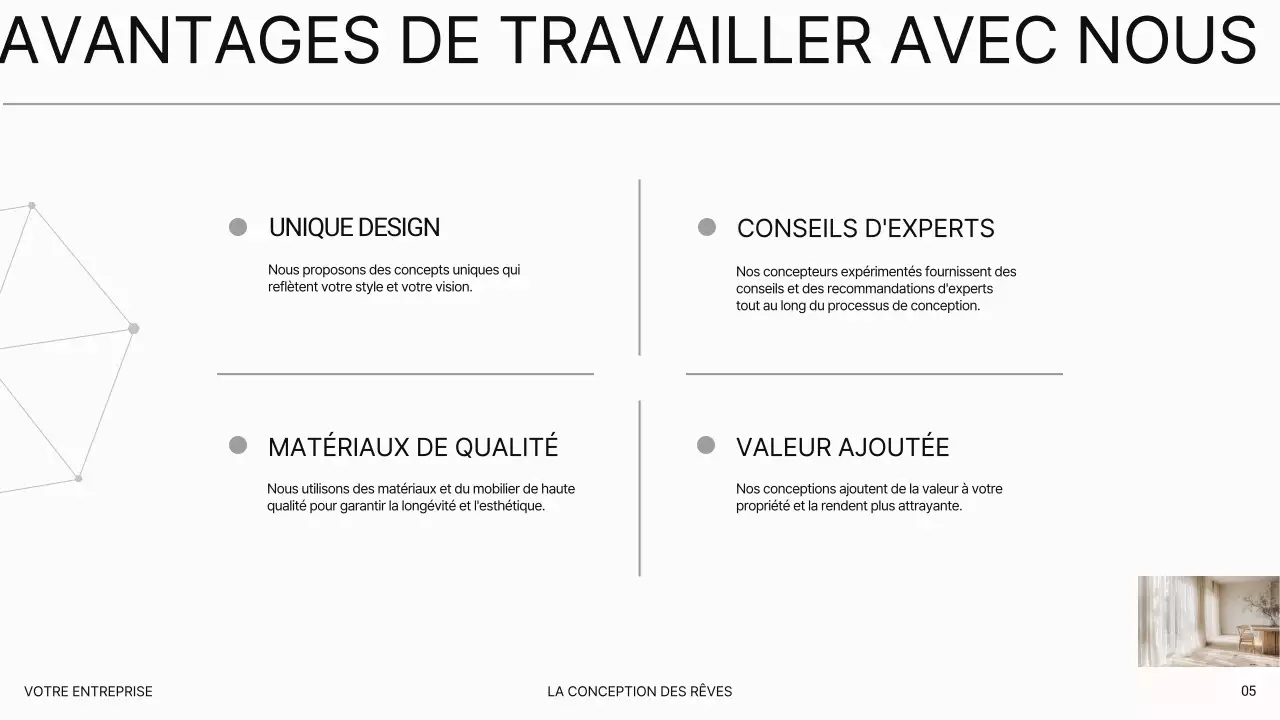 White Modern Luxury Présentation d'une société d'architecture d'intérieur