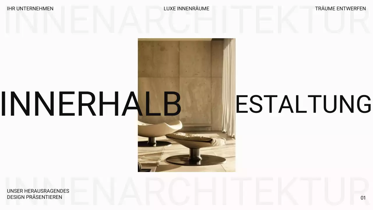 Weißer moderner Luxus Einführung eines Innenarchitekturbüros