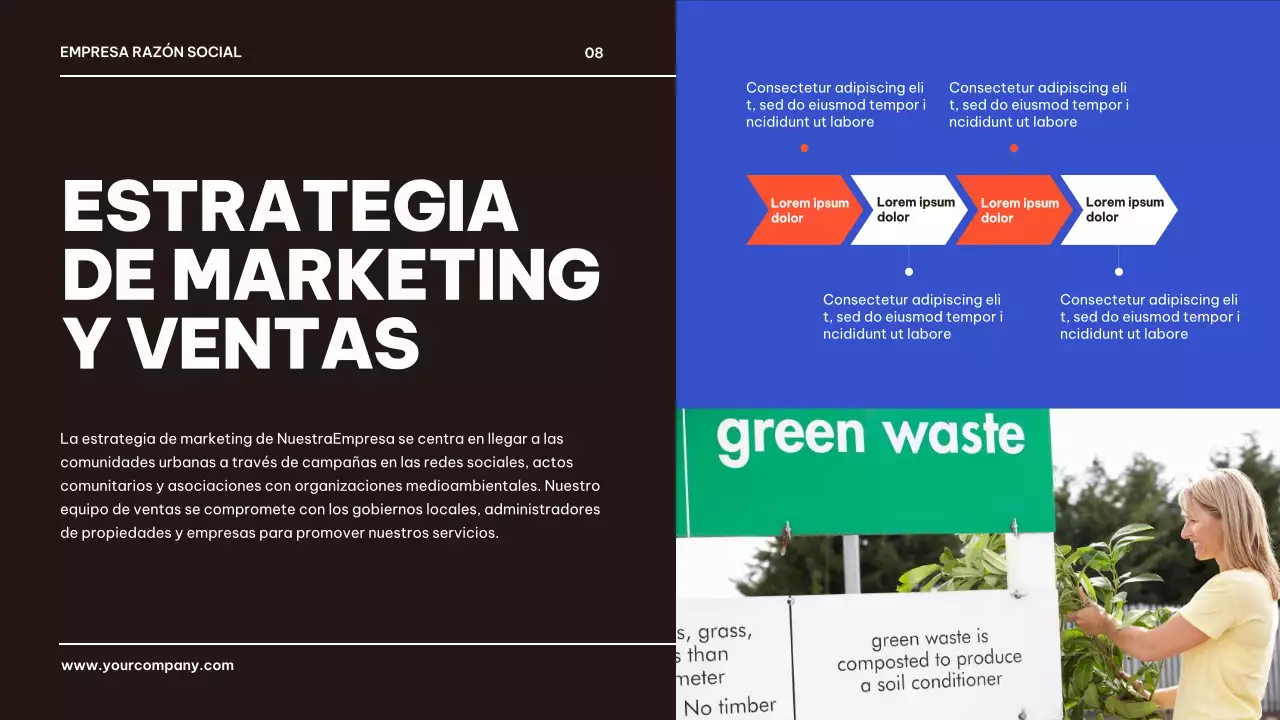 Presentación geométrica azul y negra de un producto empresarial