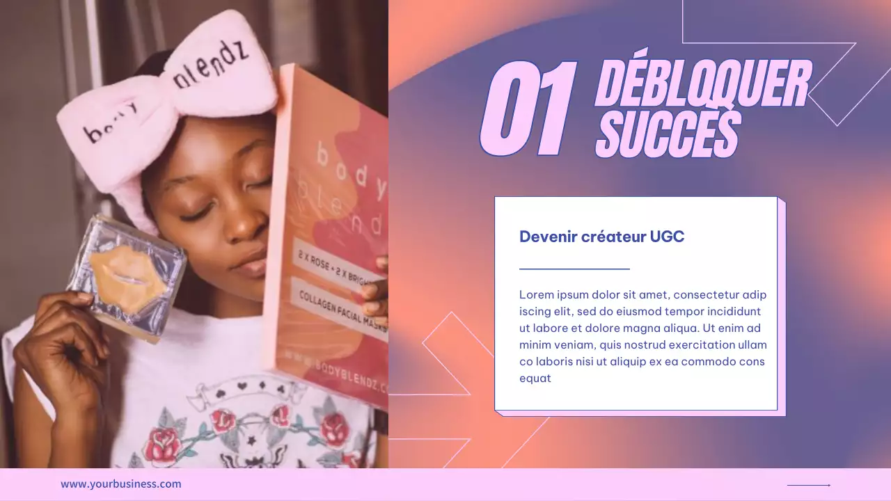 Pourpre Rose Tendance Moderne Présentation UGS Instructions