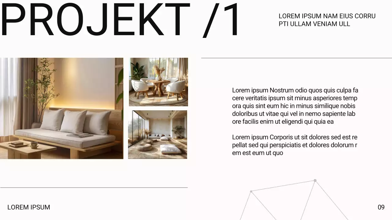 Weißer moderner Luxus Einführung eines Innenarchitekturbüros