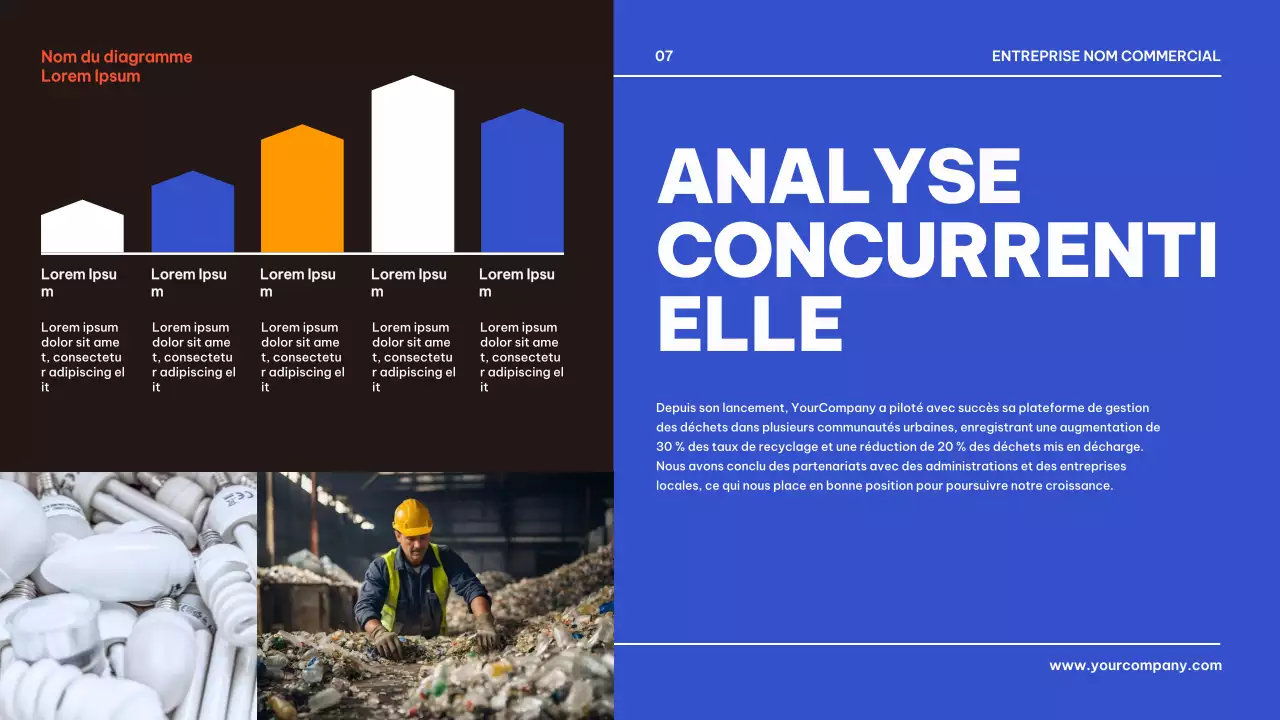 Bleu Noir Géométrique Business Produit Pitch Présentation