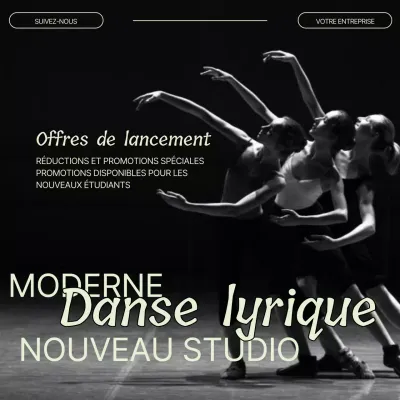 Noir et blanc Vert Moderne Minimal Danse/Petite entreprise Promotion