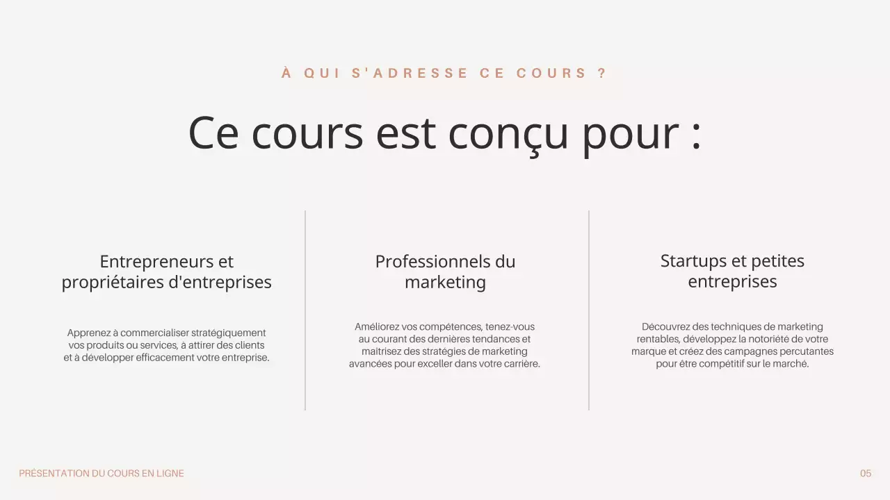 Noir Marron Beige Promotion des cours en ligne minimaux