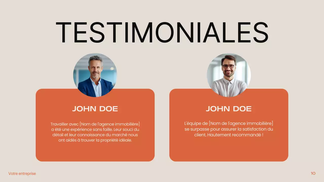 Noir Orange Beige Moderne Minimal Immobilier Introduction