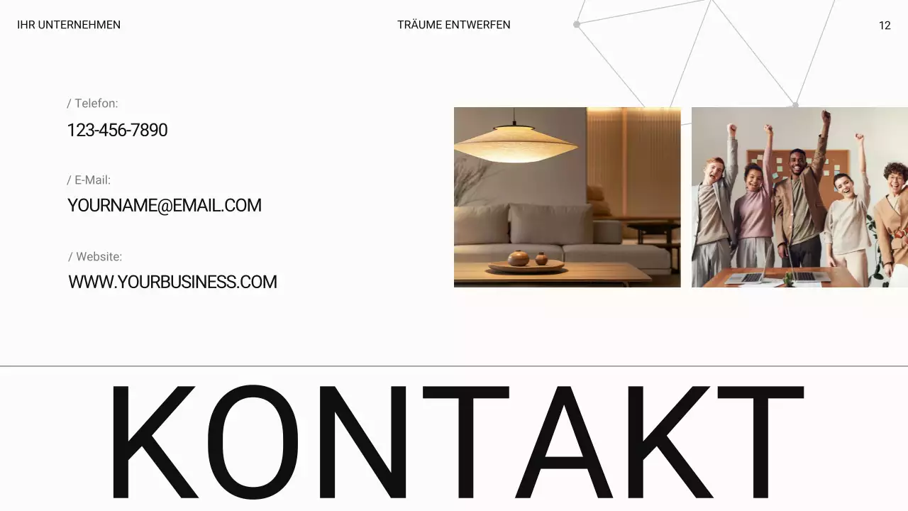 Weißer moderner Luxus Einführung eines Innenarchitekturbüros