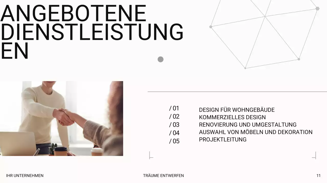 Weißer moderner Luxus Einführung eines Innenarchitekturbüros