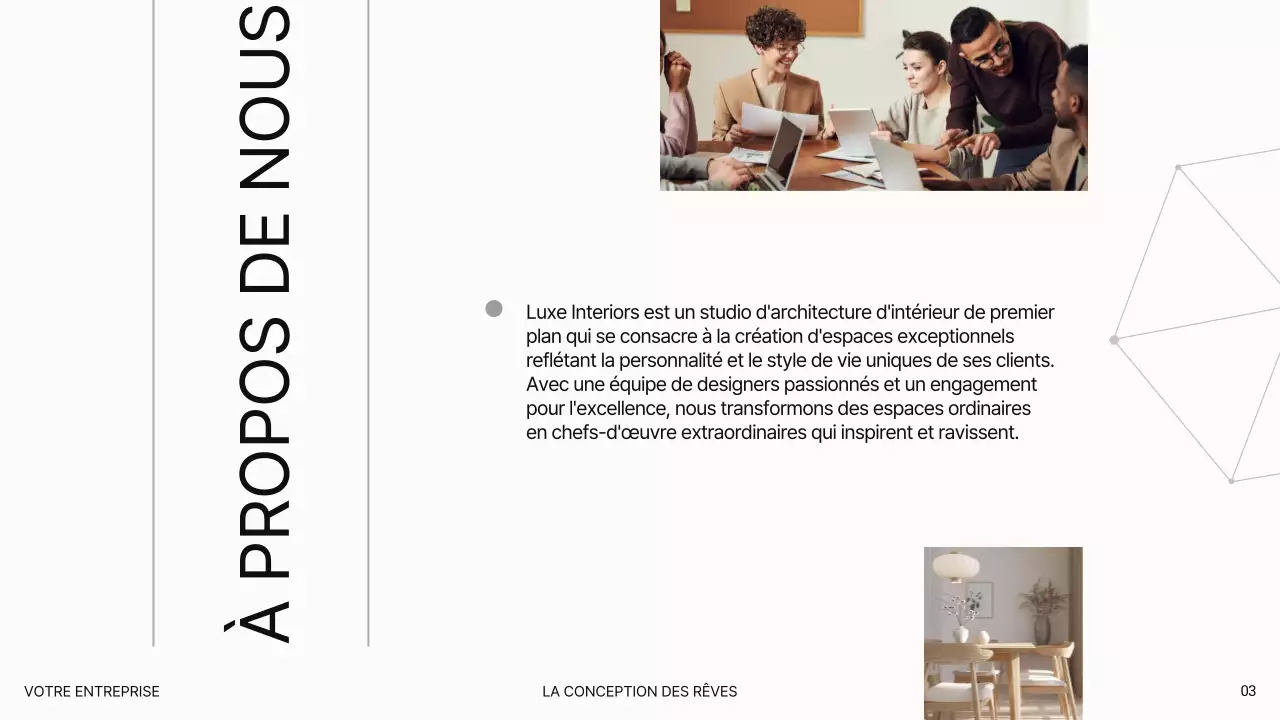 White Modern Luxury Présentation d'une société d'architecture d'intérieur