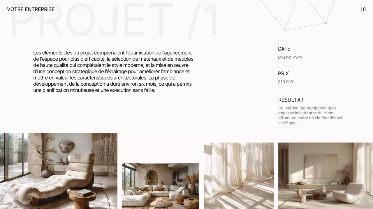 White Modern Luxury Présentation d'une société d'architecture d'intérieur