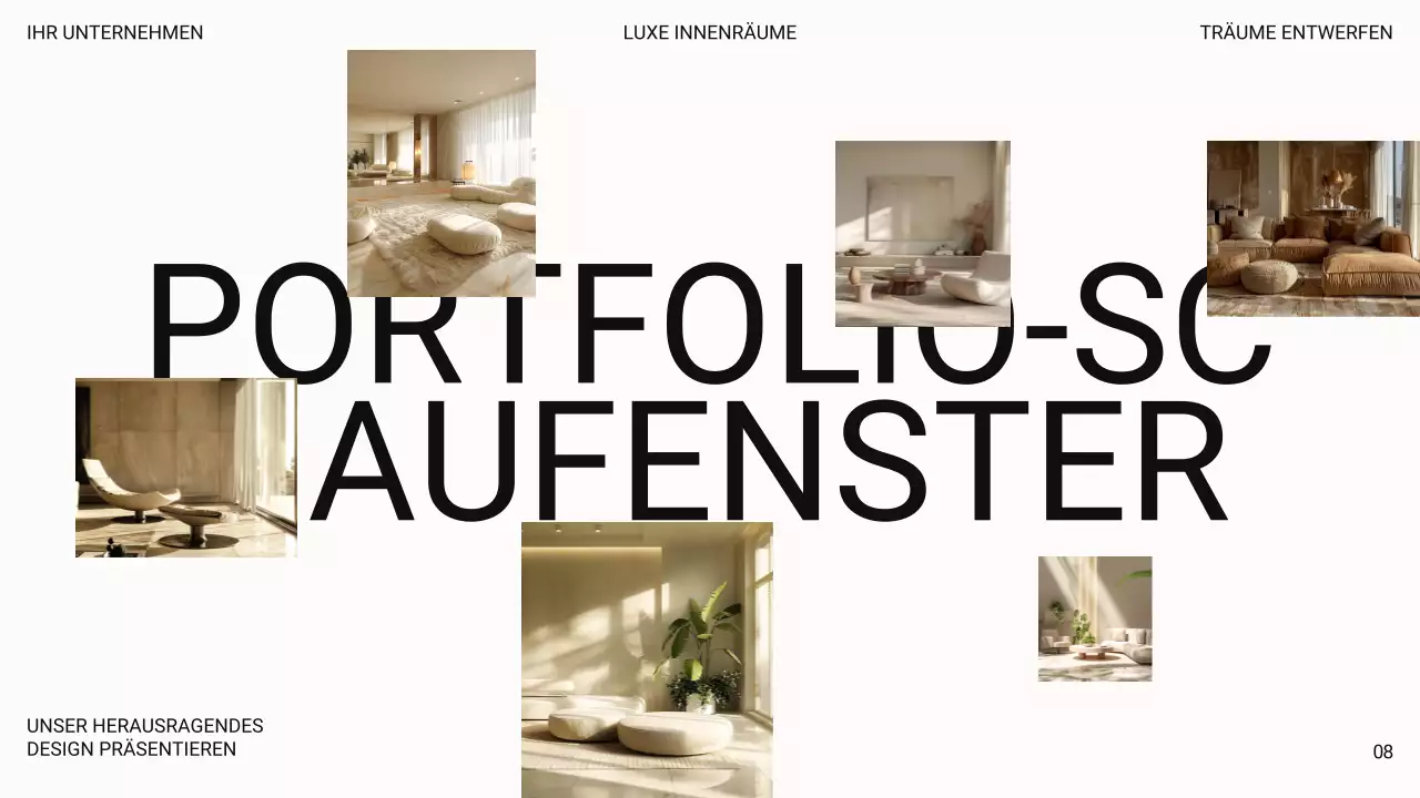 Weißer moderner Luxus Einführung eines Innenarchitekturbüros