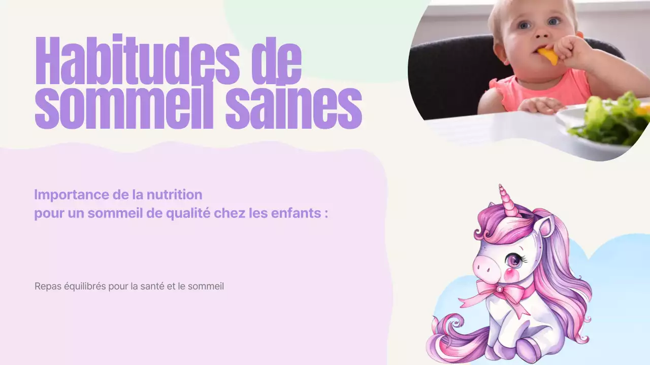 Guide du sommeil pour enfants rose pastel bleu jaune vert mignon et ludique