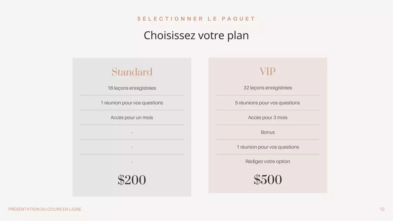 Noir Marron Beige Promotion des cours en ligne minimaux