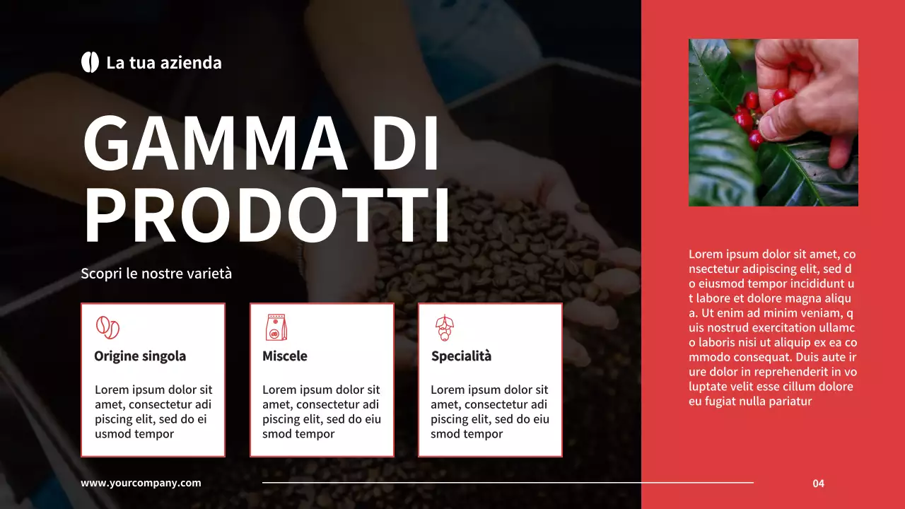 Introduzione della caffetteria della Black and Red Basic Company
