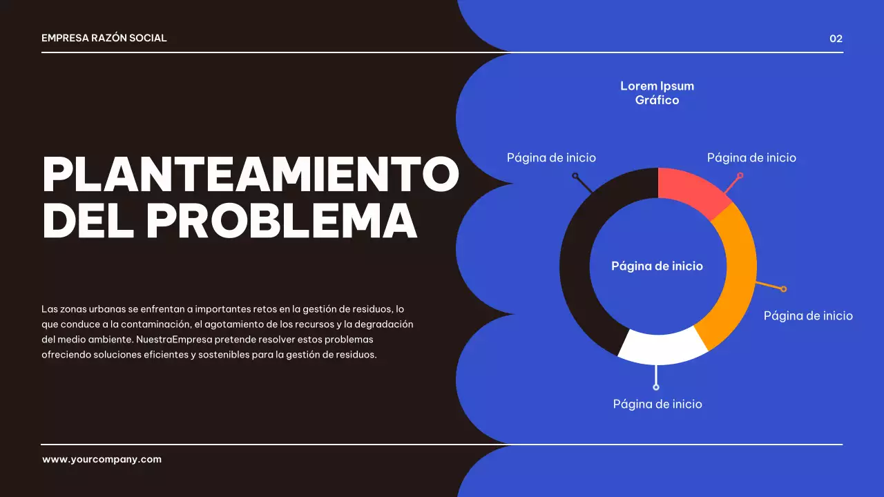 Presentación geométrica azul y negra de un producto empresarial