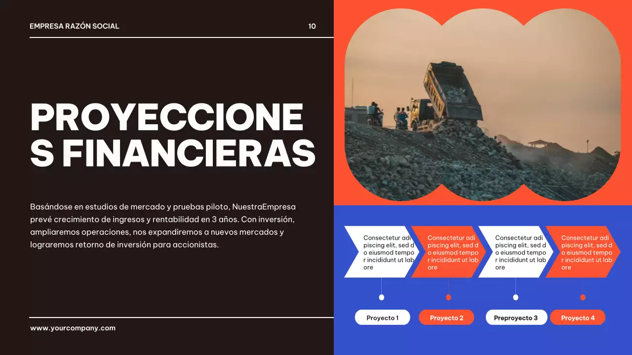 Presentación geométrica azul y negra de un producto empresarial