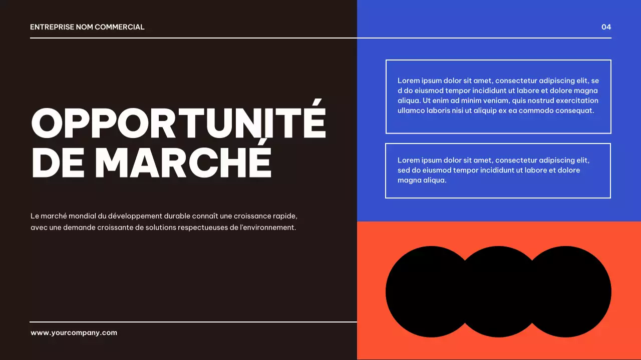 Bleu Noir Géométrique Business Produit Pitch Présentation